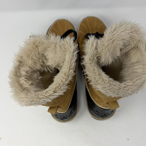 Sorel women's low Tivoli II boots 9.5 tan suede faux fur - Picture 6 of 9